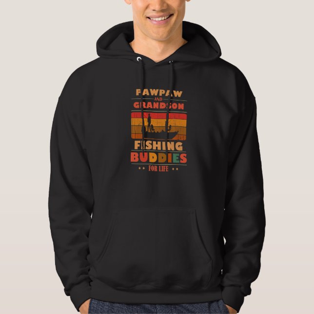 Heartfelt PAWPAW Grandson Buddies For Life Fishing Hoodie (Front)