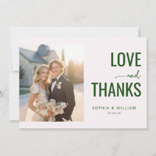 Heartfelt Peach Elegant Photo Thank You Card