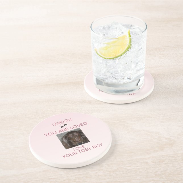 Heartfelt Pet Mom Photo Coaster (Side)