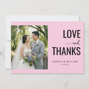 Heartfelt Pink Love Thanks Thank You Card