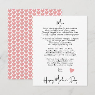 Heartfelt Poem Modern Mother's Day Card