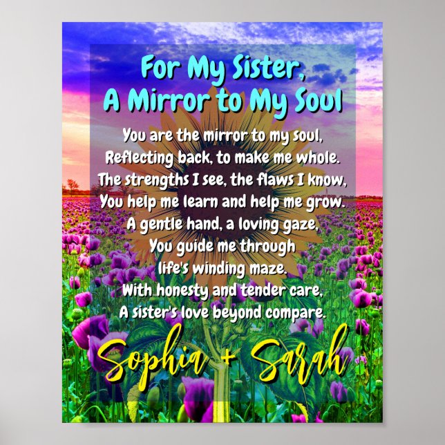 Heartfelt Sister Poem Poster (A Special Gift) (Front)