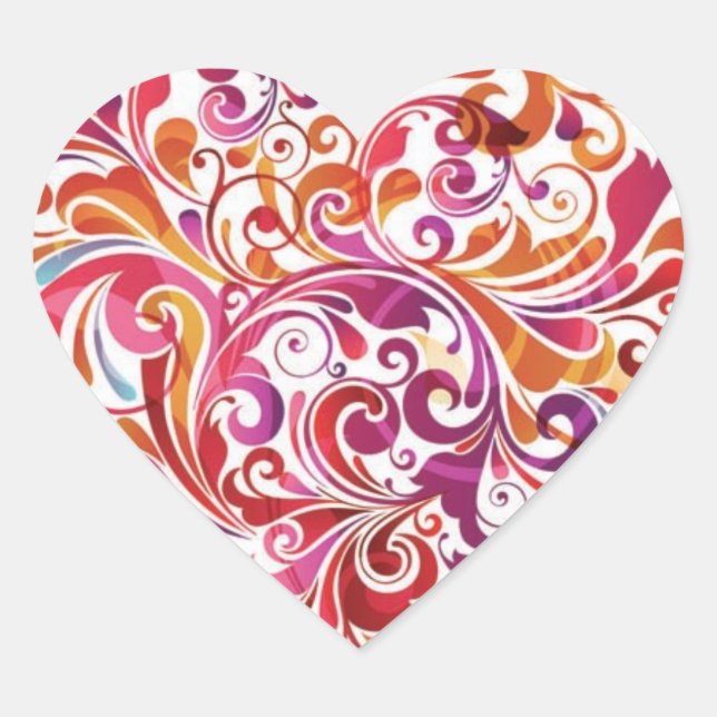Heartfelt Swirl Heart Sticker (Front)