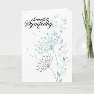 "Heartfelt Sympathy" Dandelion Greetings Card
