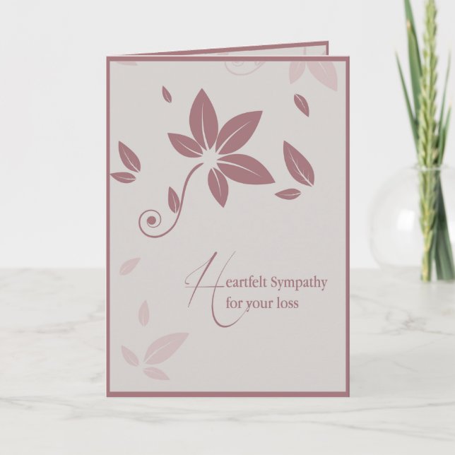 Heartfelt Sympathy for your loss -Sympathy Card (Front)