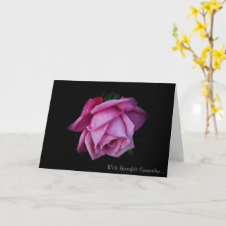 Heartfelt Sympathy Rose Card - Silver Grace