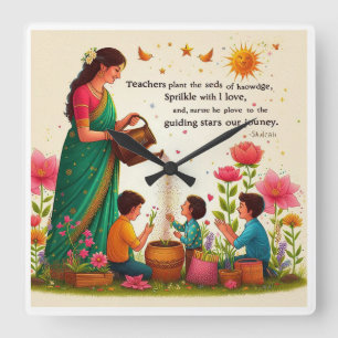 "Heartfelt Teacher's Day Wishes to Inspire and App Square Wall Clock
