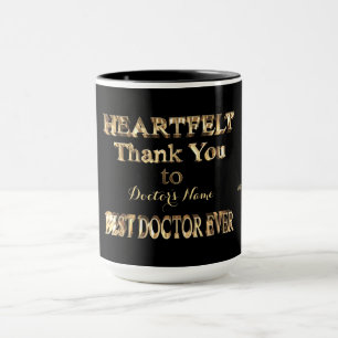Heartfelt Thank You Best Doctor Ever Typography Mug