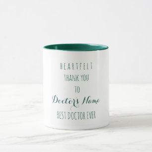 Heartfelt Thank You Best Doctor Ever Typography Mug