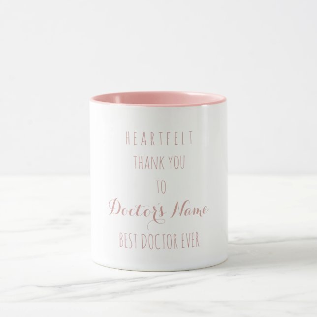 Heartfelt Thank You Best Doctor Ever Typography Mug (Center)