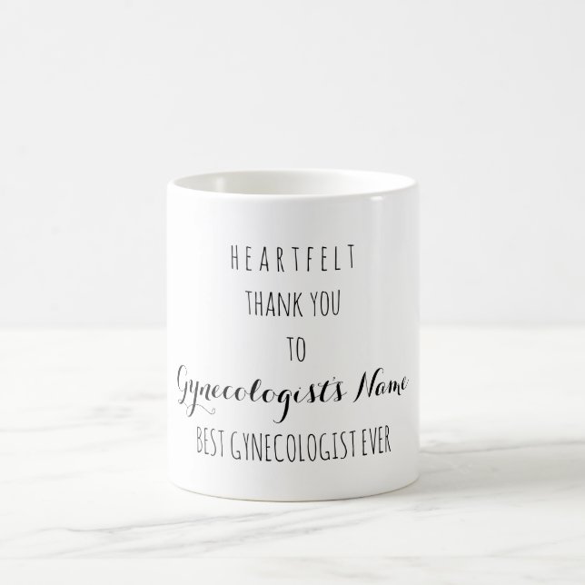 Heartfelt Thank You Best Gynaecologist Ever Coffee Mug (Center)