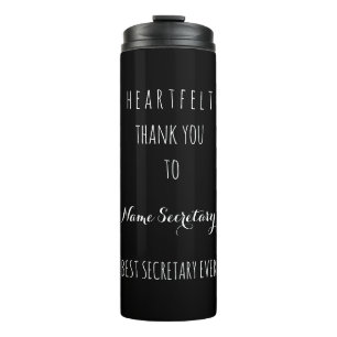 Heartfelt Thank You Best Secretary Ever Typography Thermal Tumbler