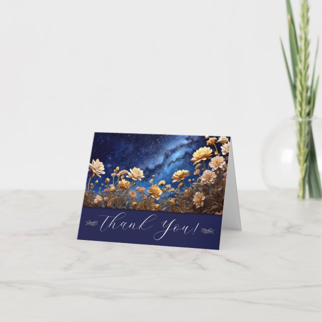 Heartfelt Thank You Card Night Sky Customisable (Front)