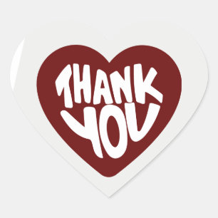 “Heartfelt Thank You” Heart Sticker