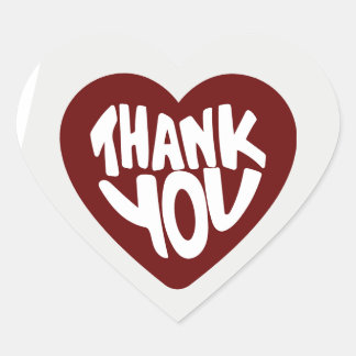 “Heartfelt Thank You” Heart Sticker