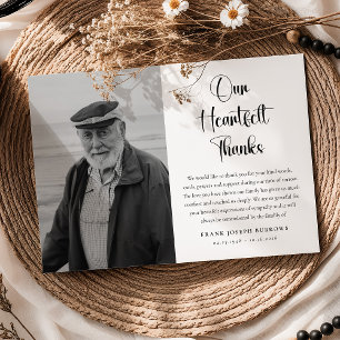 Heartfelt Thanks Funeral Photo & Message Sympathy Thank You Card