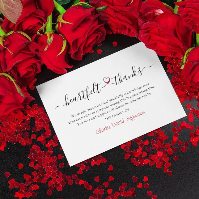 Heartfelt Thanks Funeral Sympathy Thank You Card (Creator Uploaded)