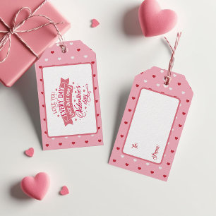 Heartfelt Valentine's Red & Romantic Message Gift Tags