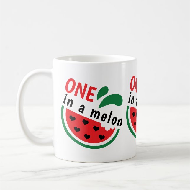 Heartfelt Watermelon ONE in a Melon Coffee Mug (Left)