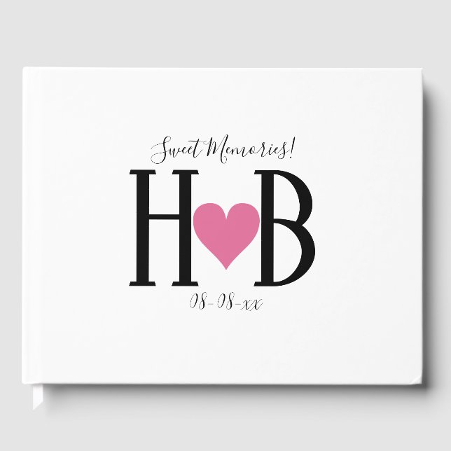 Heartfelt Wedding Typography Guest Book (Front)