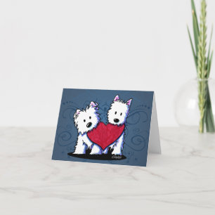 Heartfelt Westie Duo Valentine Card