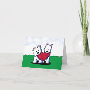 Heartfelt Westie Duo Valentine Holiday Card