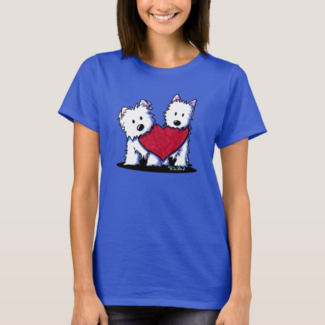 Heartfelt Westie Terrier  T-Shirt (Front)