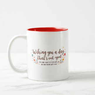 Heartfelt Wishes Two-Tone Coffee Mug