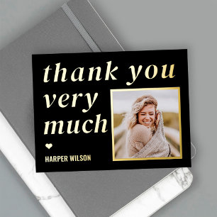 Heartfelt Words FOIL Thank You Postcard
