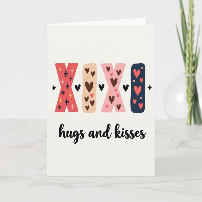 Heartfelt Xoxo Hugs Kisses Card (Front)