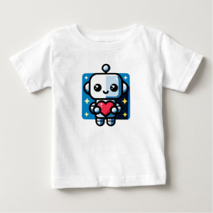 Heartful Robot - Playful Tech-Inspired Love Art Baby T-Shirt