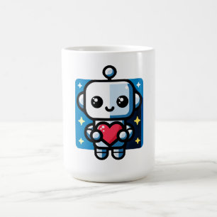 Heartful Robot - Playful Tech-Inspired Love Art Coffee Mug