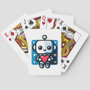 Heartful Robot - Playful Tech-Inspired Love Art Playing Cards