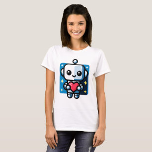 Heartful Robot - Playful Tech-Inspired Love Art T-Shirt