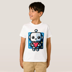 Heartful Robot - Playful Tech-Inspired Love Art T-Shirt
