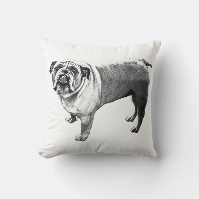 Hearth‑Side Bulldog Accent Cushion (Front)