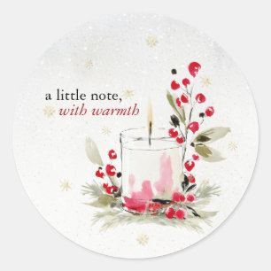 Hearthlight Notes Winter Cosy Candle Personalised Classic Round Sticker