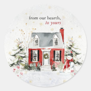 Hearthlight Notes Winter Cosy Home Personalised Classic Round Sticker
