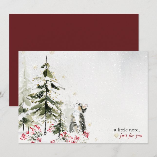 Hearthlight Notes Winter Cosy Kitten Personalised (Front/Back)