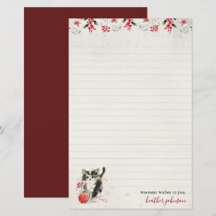 Hearthlight Notes Winter Cosy Kitten Personalised Stationery