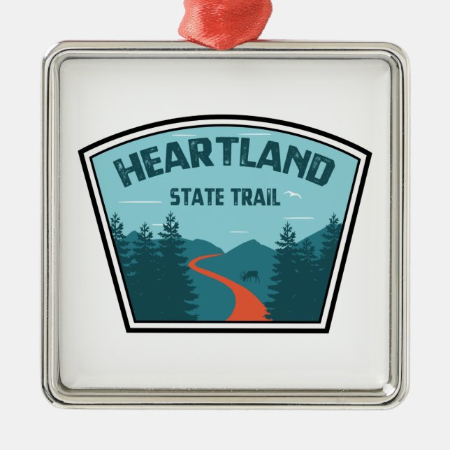 Heartland State Trail Metal Tree Decoration (Front)