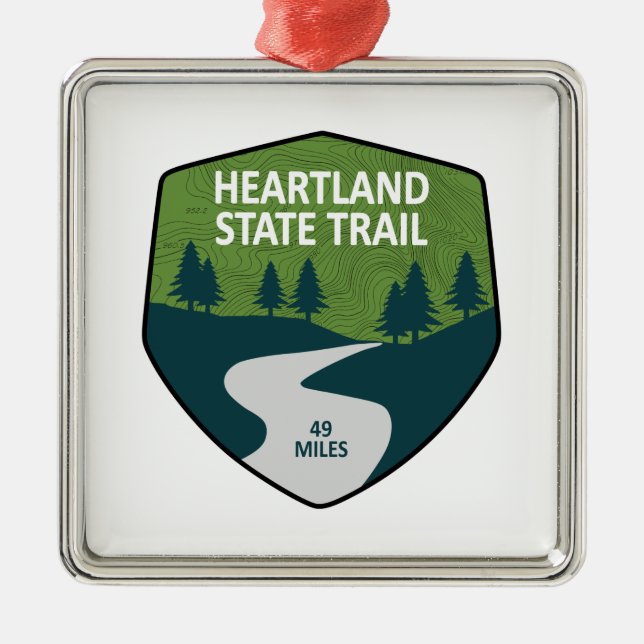 Heartland State Trail Metal Tree Decoration (Front)