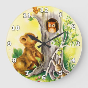 Heartland Vintage Woodland animals kids wall clock