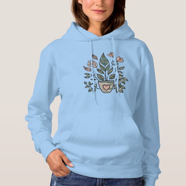 Heartleaf Eye Plant in Pot Hoodie (Front)