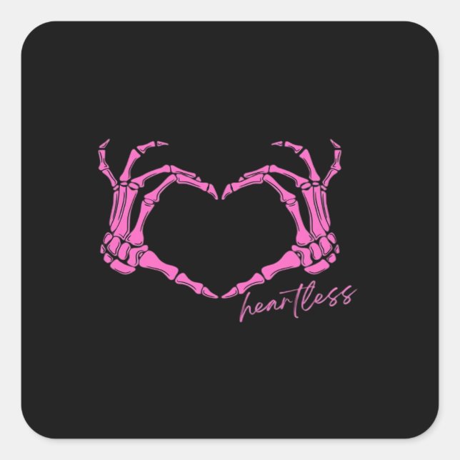Heartless Skeleton Hands Classic Square Sticker (Front)
