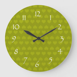 Heartlines-Moss Green Large Clock