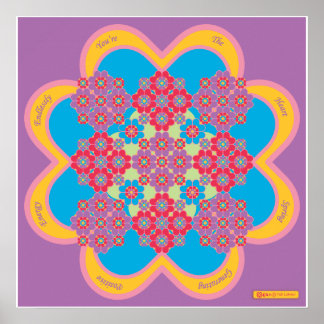 HeartMandala with HeartSpring Poem Poster