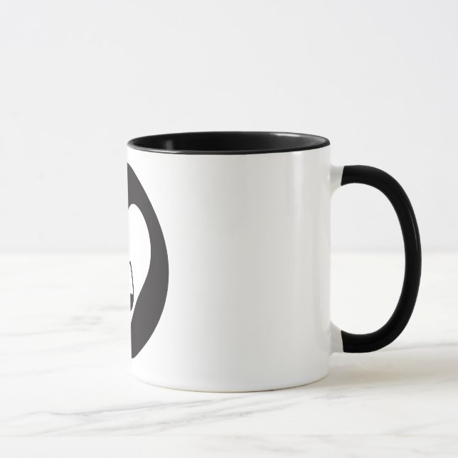 Hearts2Tails Black Graphic Logo Coffee Mug (Right)