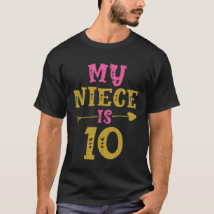 Hearts 10th Bday For Niece From Aunt Uncle T-Shirt