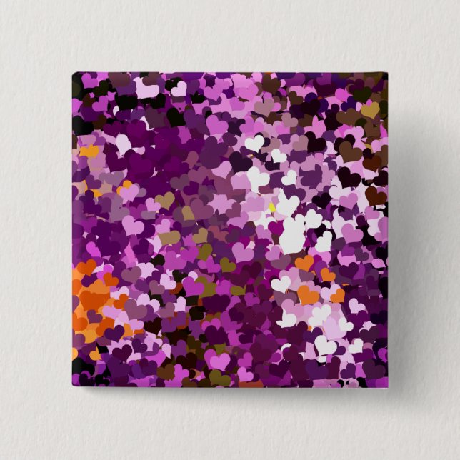 HEARTS 15 CM SQUARE BADGE (Front)